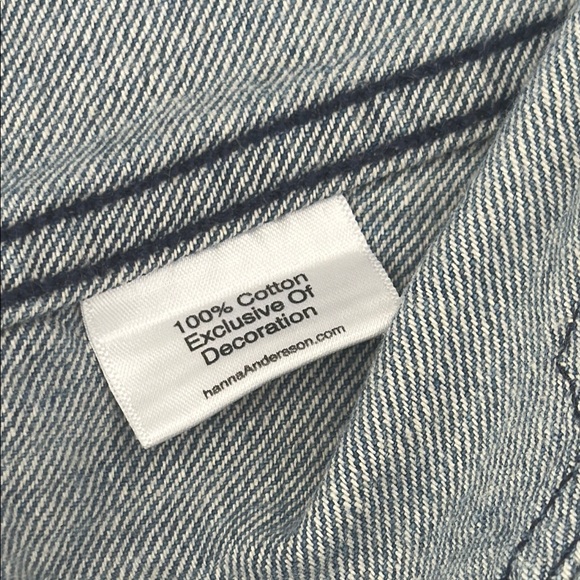 Hanna Andersson Sz 12 Months Infant Girls Denim Jacket w/Patches - Picture 9 of 9